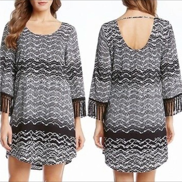 Karen Kane Citrus Twist Fringe Dress - Picture 3 of 8